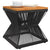 Coffee Table with Wire Base Black 38x38x38 cm Solid Wood Acacia