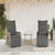 Reclining Garden Chairs 2 pcs with Table Grey Poly Rattan