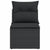 Garden Sofa Armless with Cushions Black Poly Rattan