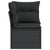 Garden Sofa Corner with Cushions Black Poly Rattan