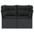 Garden Sofa with Cushions 2-Seater Black Poly Rattan