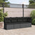 Garden Sofa with Cushions 4-Seater Black Poly Rattan