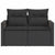 Garden Sofa with Cushions 2-Seater Black Poly Rattan