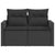 Garden Sofa with Cushions 2-Seater Black Poly Rattan