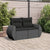 Garden Sofa with Cushions 2-Seater Black Poly Rattan