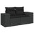 Garden Sofa with Cushions 2-Seater Black Poly Rattan