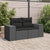 Garden Sofa with Cushions 2-Seater Black Poly Rattan