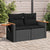 Garden Sofa with Cushions 2-Seater Black Poly Rattan