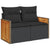 Garden Sofa with Cushions 2-Seater Black Poly Rattan