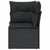 Garden Sofa Corner with Cushions Black Poly Rattan