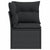 Garden Sofa Corner with Cushions Black Poly Rattan