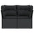 Garden Sofa with Cushions 2-Seater Black Poly Rattan