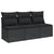 Garden Sofa with Cushions 3-Seater Black Poly Rattan