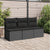 Garden Sofa with Cushions 3-Seater Black Poly Rattan