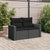 Garden Sofa with Cushions 2-Seater Black Poly Rattan