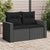 Garden Sofa with Cushions 2-Seater Black Poly Rattan