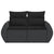 Garden Sofa with Cushions 2-Seater Black Poly Rattan