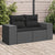 Garden Sofa with Cushions 2-Seater Black Poly Rattan