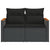 Garden Sofa with Cushions 2-Seater Black Poly Rattan