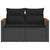 Garden Sofa with Cushions 2-Seater Black Poly Rattan