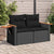 Garden Sofa with Cushions 2-Seater Black Poly Rattan