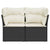 Garden Sofa with Cushions 2-Seater Black Poly Rattan