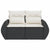 Garden Sofa with Cushions 2-Seater Black Poly Rattan