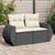 Garden Sofa with Cushions 2-Seater Black Poly Rattan