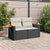 Garden Sofa with Cushions 2-Seater Black Poly Rattan