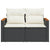 Garden Sofa with Cushions 2-Seater Black Poly Rattan