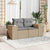 Garden Sofa with Cushions 2-Seater Beige Poly Rattan