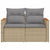 Garden Sofa with Cushions 2-Seater Beige Poly Rattan