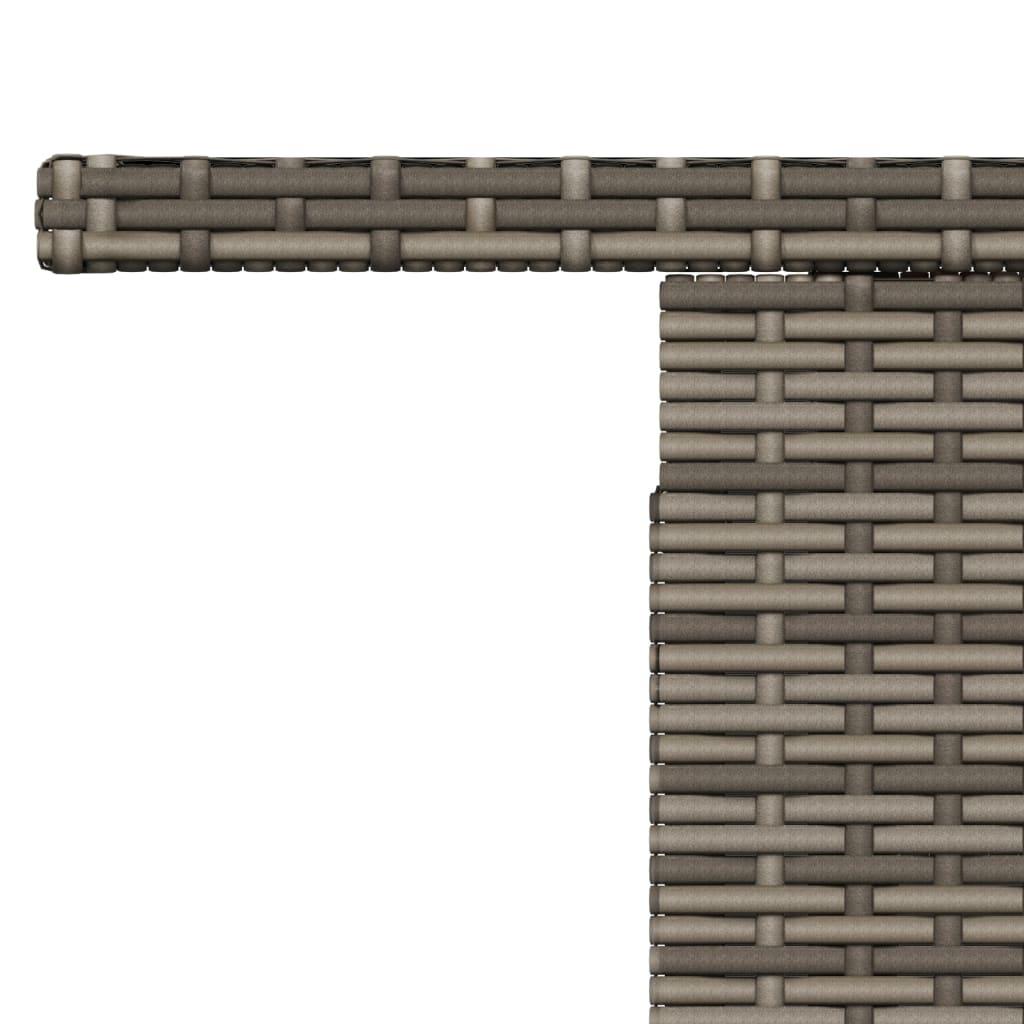 Garden Table Grey 100x55x73 cm Poly Rattan and Acacia Wood