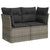 Garden Sofa with Cushions 2-Seater Grey Poly Rattan