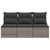 Garden Sofa with Cushions 3-Seater Grey Poly Rattan