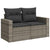 Garden Sofa with Cushions 2-Seater Grey Poly Rattan