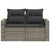 Garden Sofa with Cushions 2-Seater Grey Poly Rattan