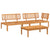 3 Piece Garden Pallet Sofa Set Solid Wood Acacia