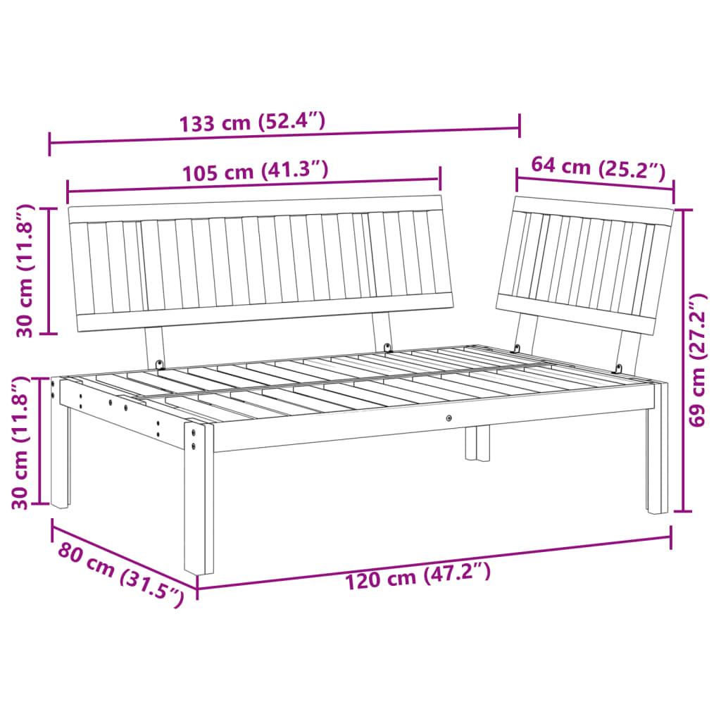 Garden Pallet Corner Sofa Solid Wood Acacia