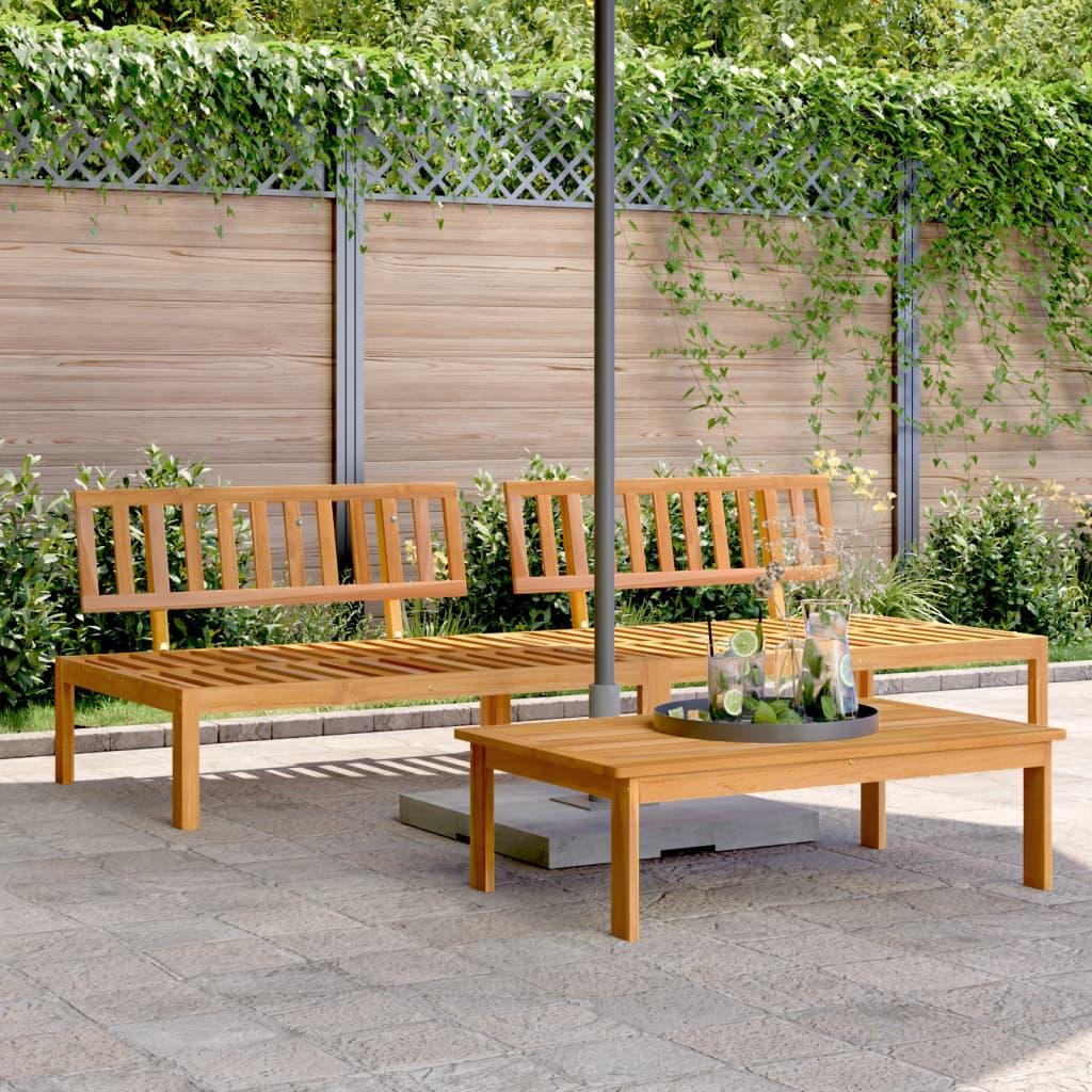 Garden Pallet Middle Sofas 2 pcs Solid Wood Acacia