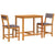 3 Piece Balcony Set with Cushions Solid Wood Acacia