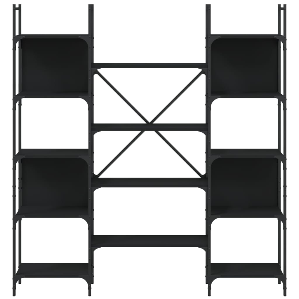 Bookshelf Black 155.5x24x166.5 cm Engineered Wood