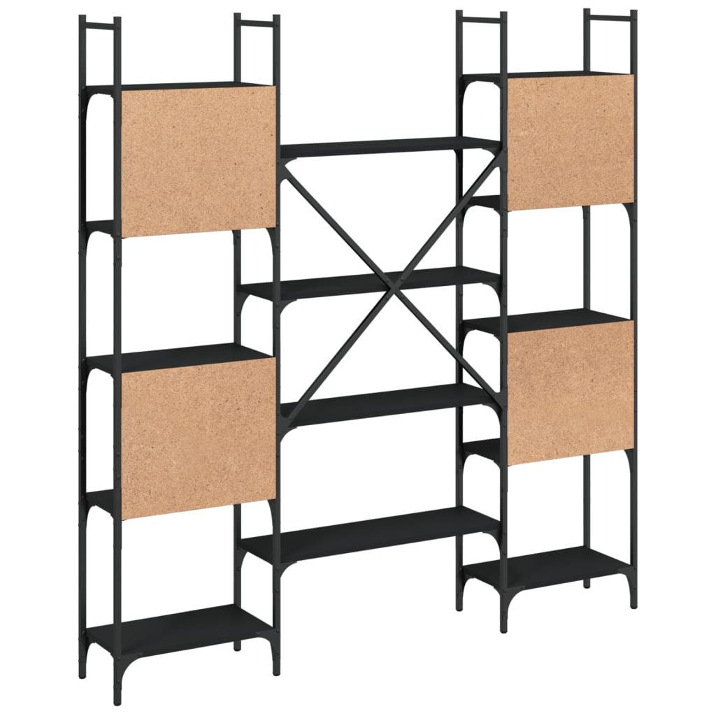 Bookshelf Black 155.5x24x166.5 cm Engineered Wood