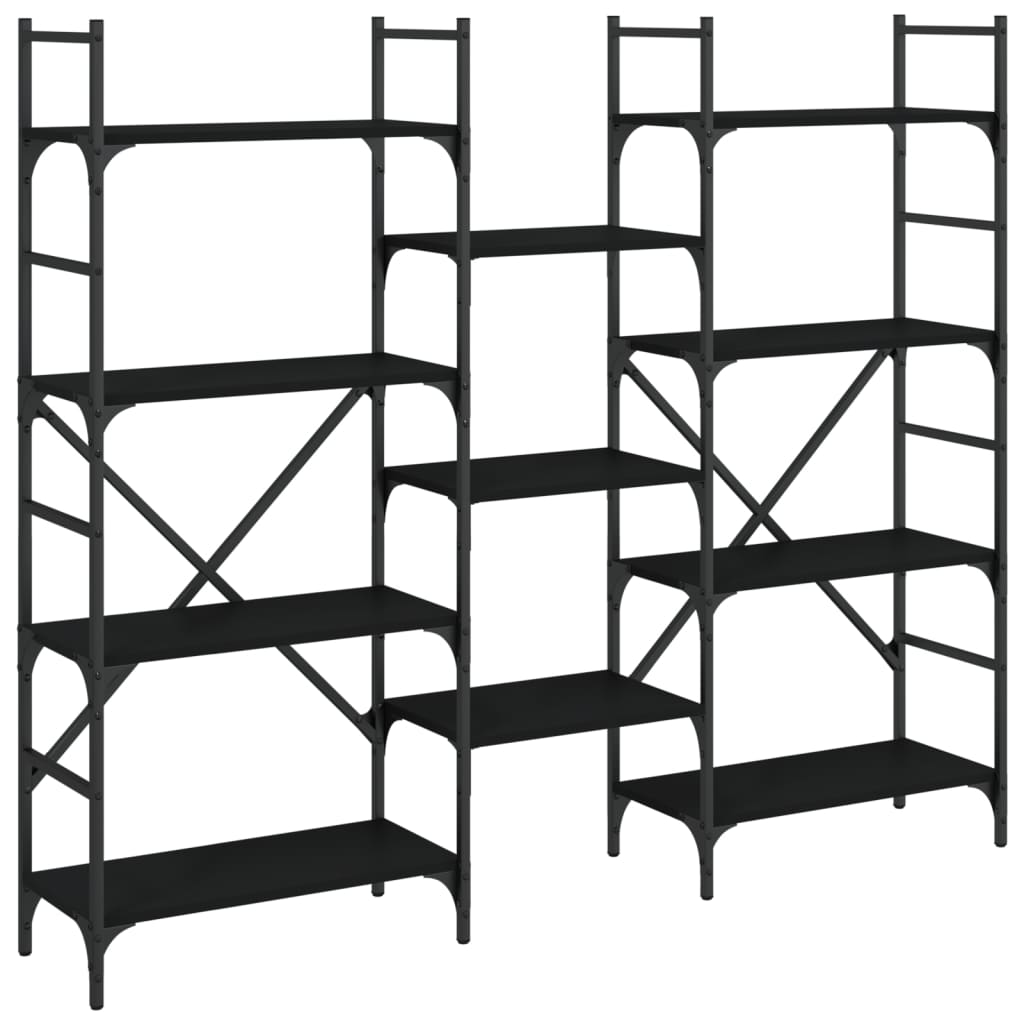 Bookshelf Black 160x28.5x136.5 cm Engineered Wood