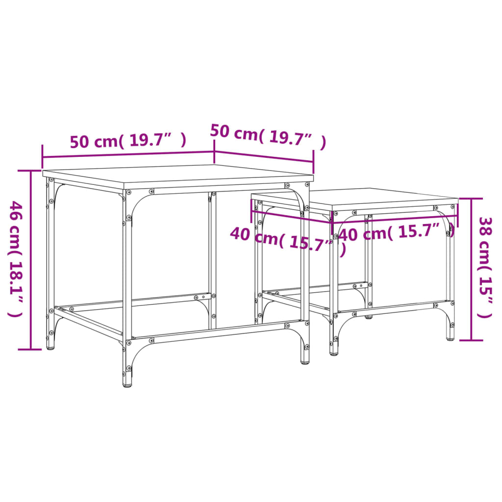 Nesting Coffee Tables 2 pcs Black Engineered Wood