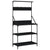 Baker's Rack with Hooks 4-Tier Black Engineered Wood