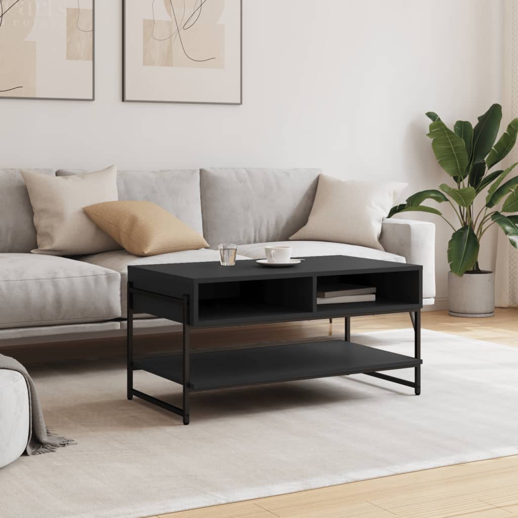 Coffee Table Black 90x50x45 cm Engineered Wood