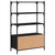 Bookcase 3-Tier Black 70x30x109.5 cm Engineered Wood