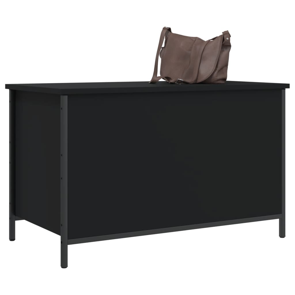 Storage Bench Black 80x42.5x50 cm Engineered Wood