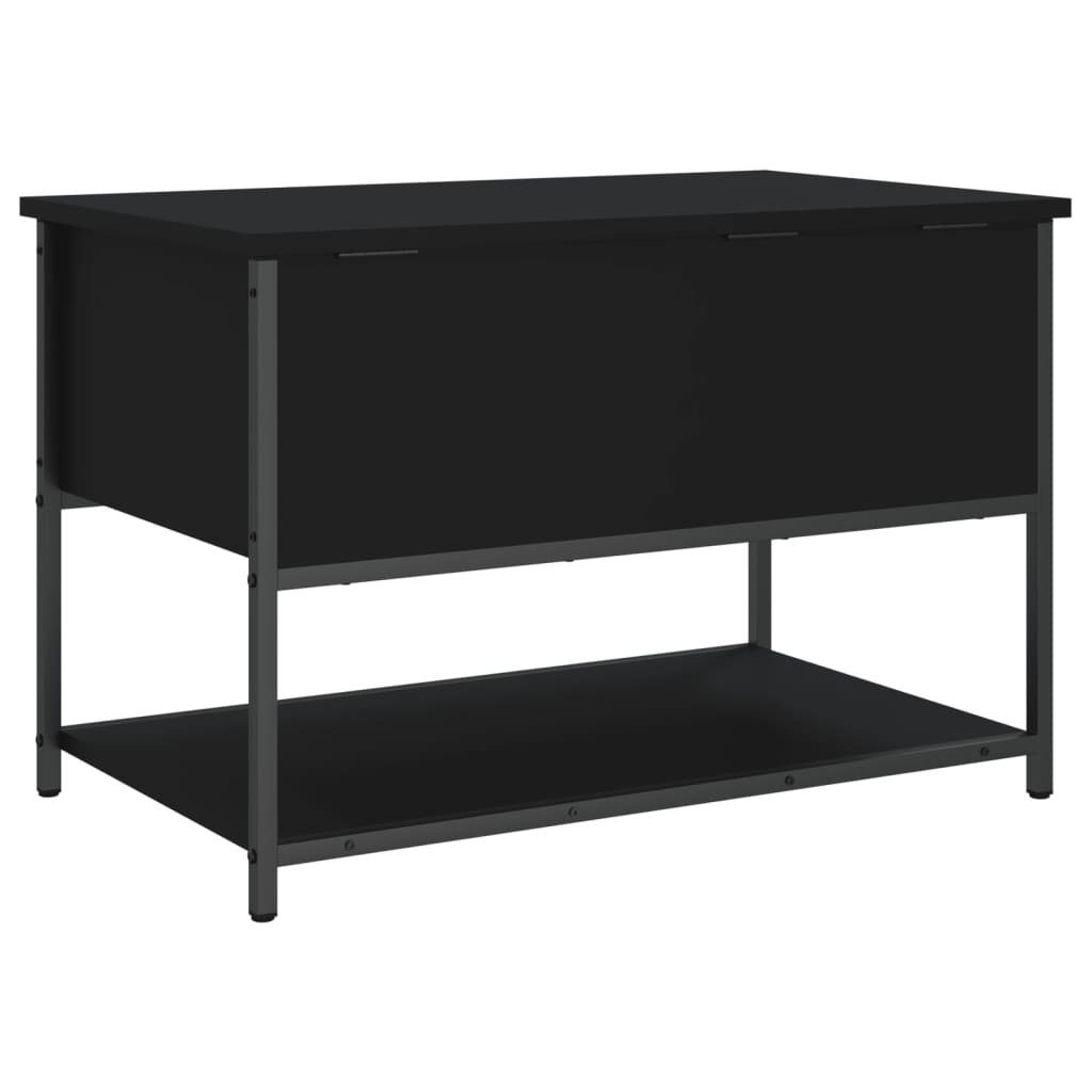 Storage Bench Black 70x42.5x47 cm Engineered Wood